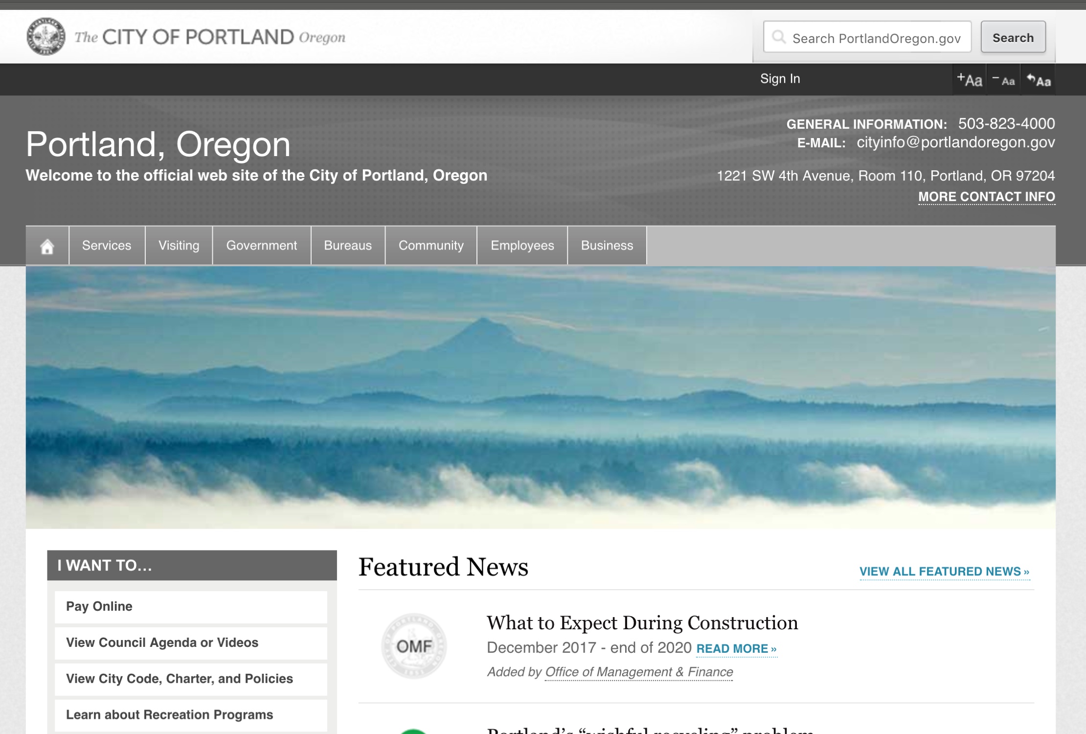 Swiftype Search for City of Portland